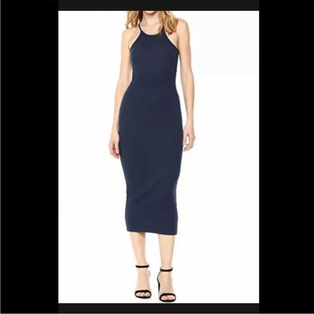 French Connection racerback ribbed midi dress